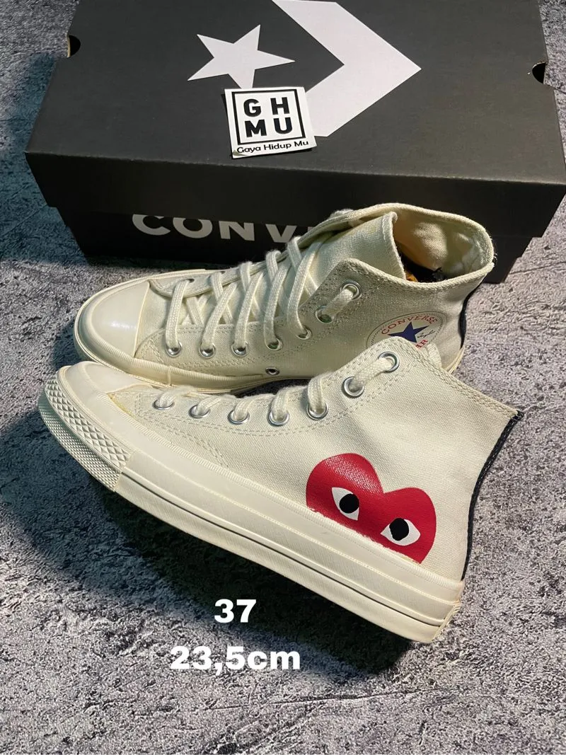 Converse x CDG Hi White