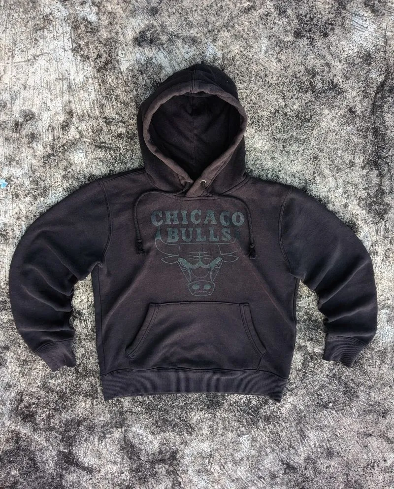Hoodie Reflektif NBA Chicago Bulls Fadded Black  photo 1