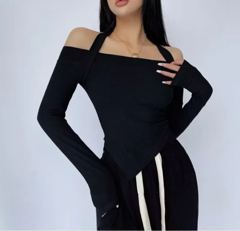 Halter Long Sleeve Crop Top photo 1