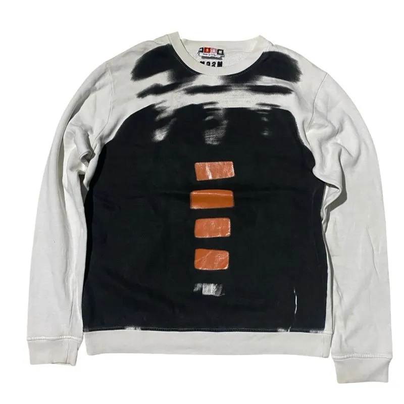 MSGM three shadow man white crewneck photo 1