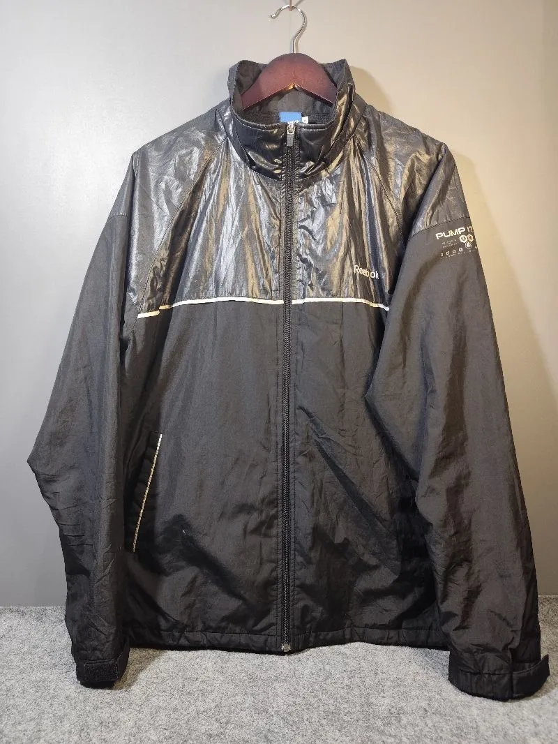 Jaket Reebok Hitam Pria Original Ukuran110 Windbreaker Sport photo 1