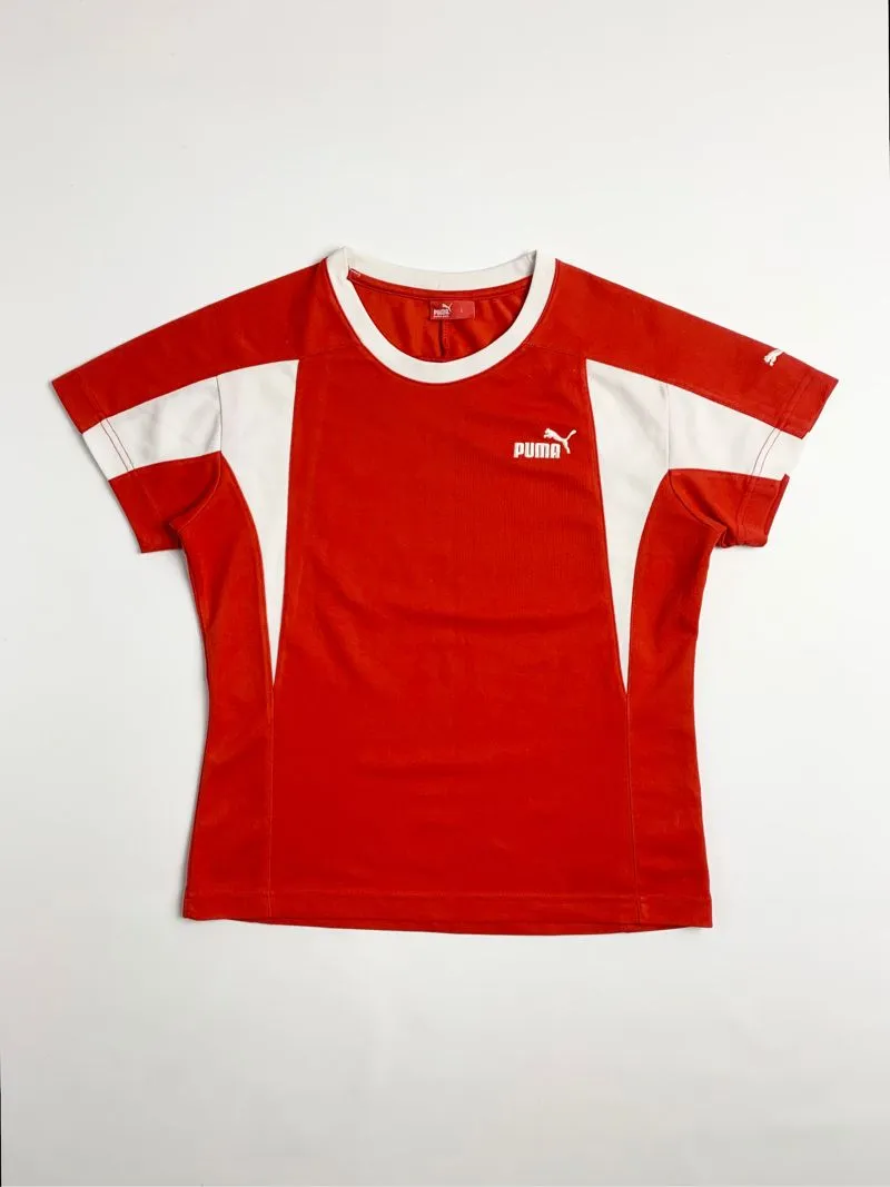 Y2k Puma Football Red and White Jersey Bloke Core Style photo 1