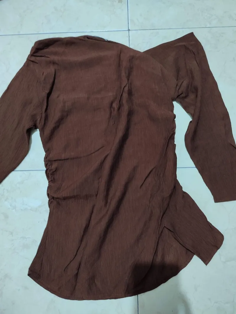 ZARA Vintage Casual Blouse Wanita brown photo 1