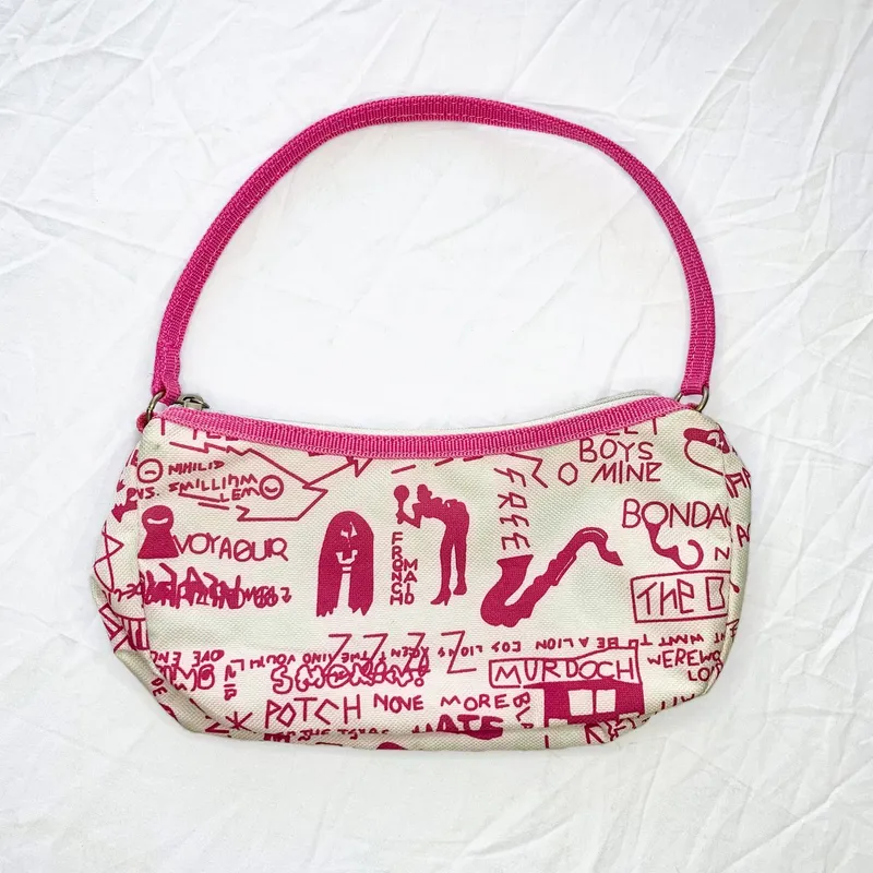 Y2K Handbag Wanita white pink photo 1