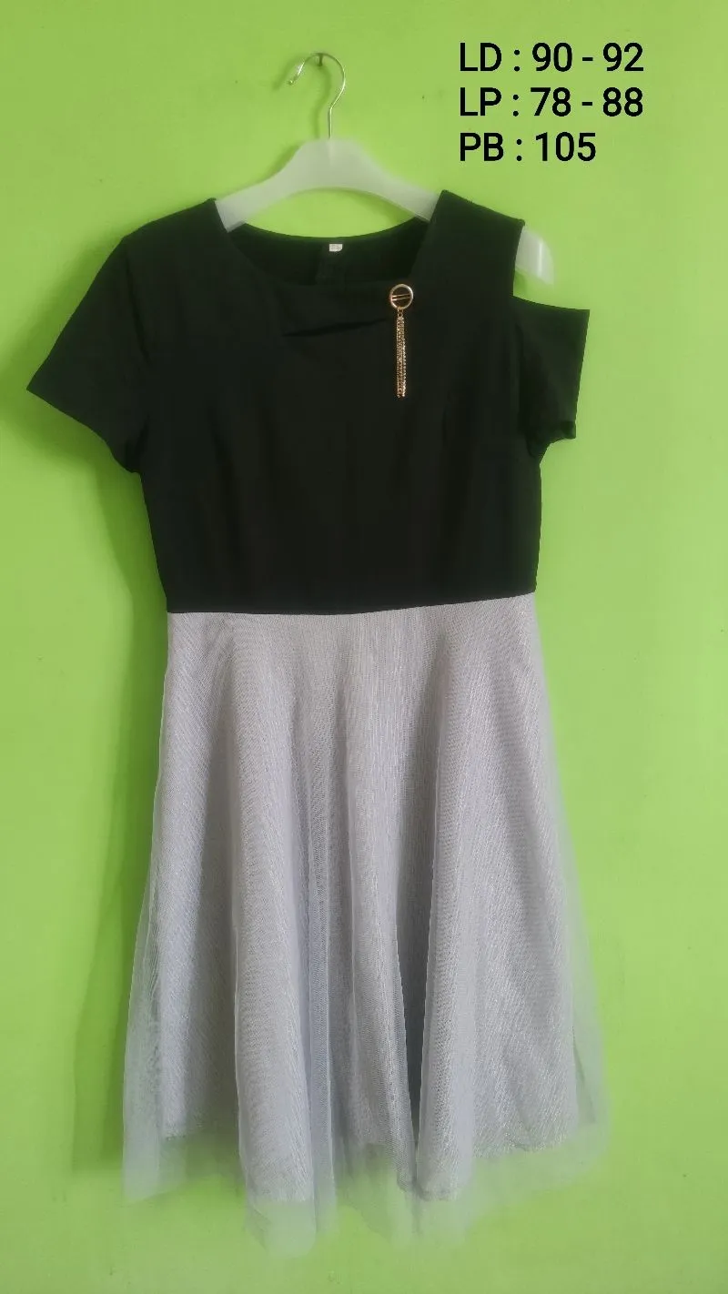 Dress Midi Hitam Abu photo 1