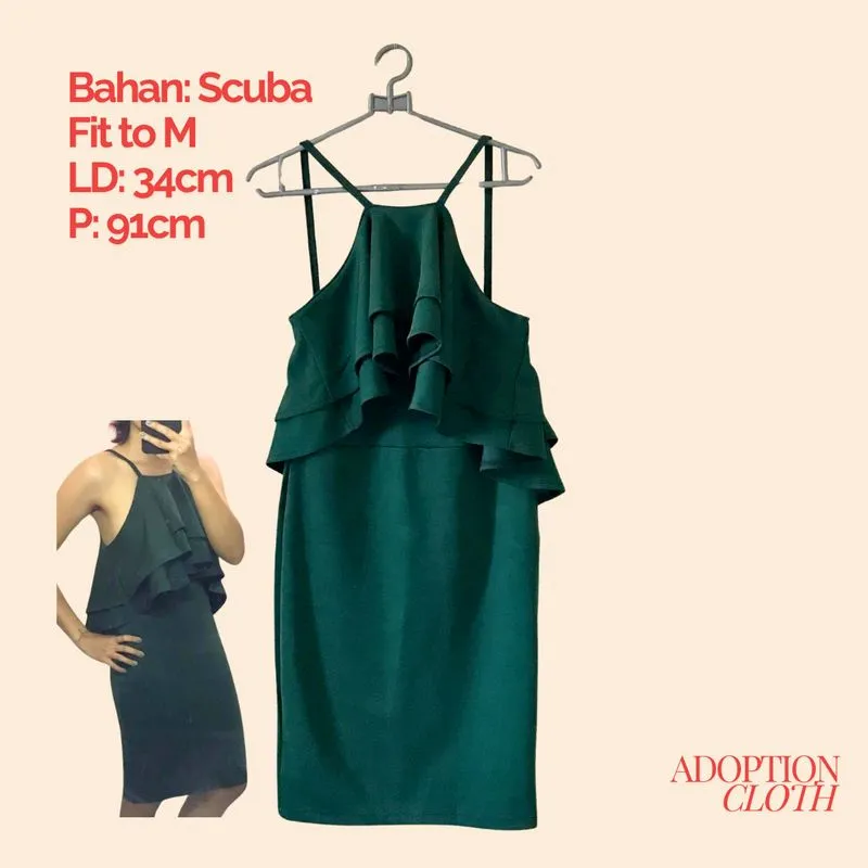 Dress Ruffle Hijau photo 1