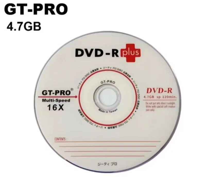 DVD-R GT-PRO Plus DVD 4 Gb Kosongan Versi Original photo 1