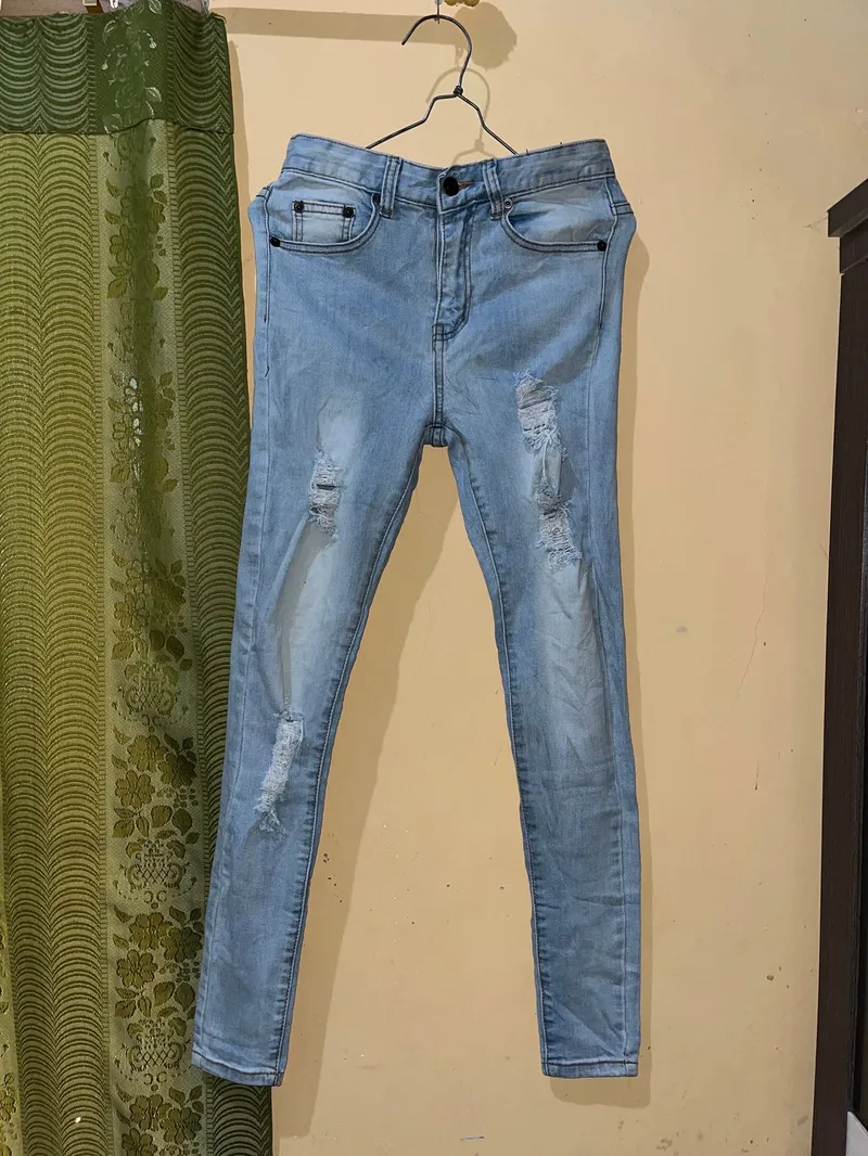 Casual Ripped jeans Wanita blue photo 1