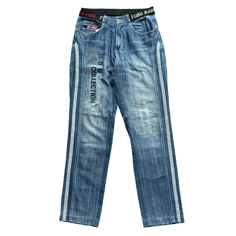 FUBU Streetwear Y2K Jeans Pria blue photo 1