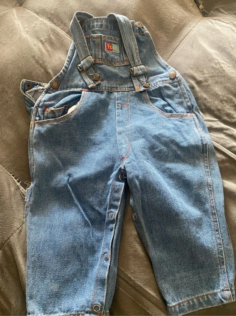 Overall jeans pooh 1,5 -2,5 tahun unisex photo 1