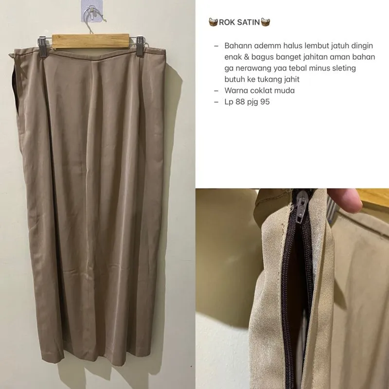 Rok satin silk maxi skrit satin flowy A Line photo 1