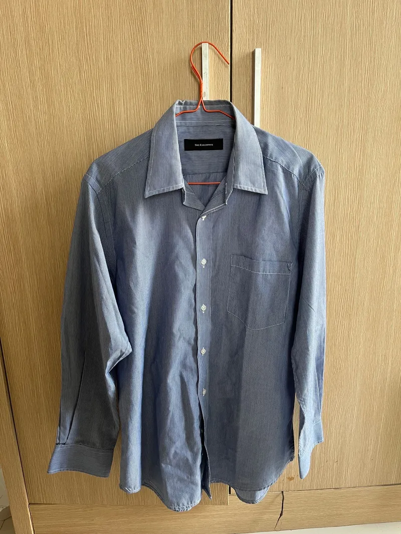 Executive Casual Casual shirt Pria navy blue photo 1