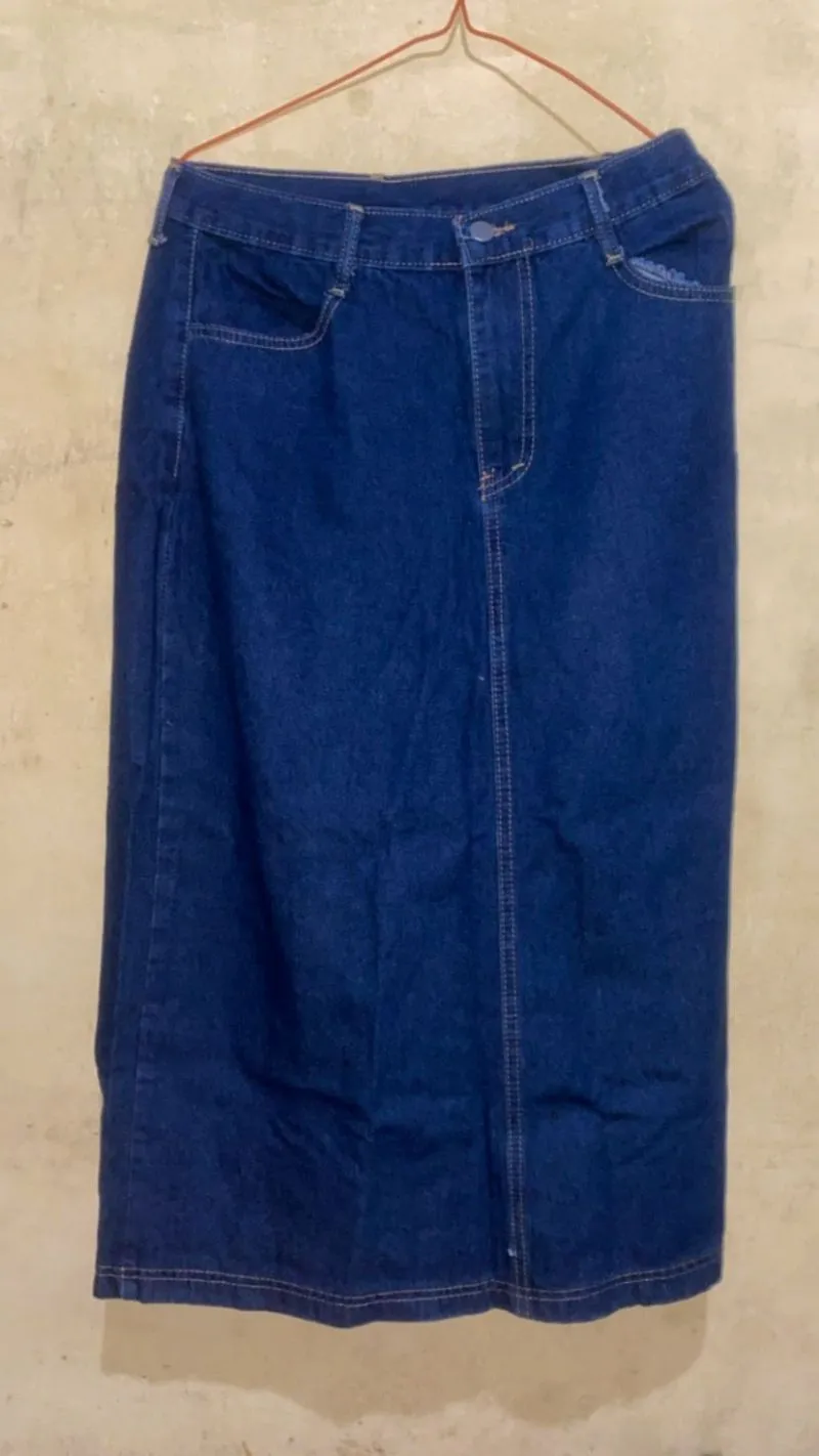 Jeans rok warna biru retro  photo 1