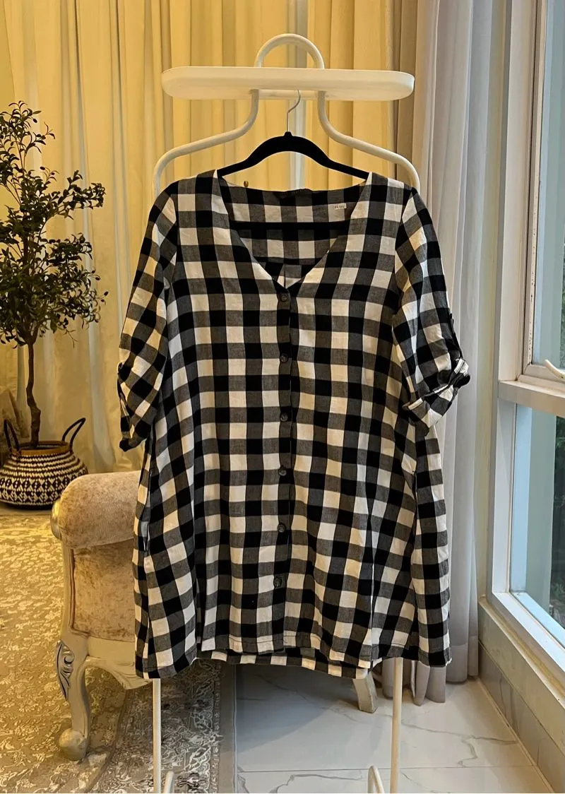 Blouse zara checker photo 1