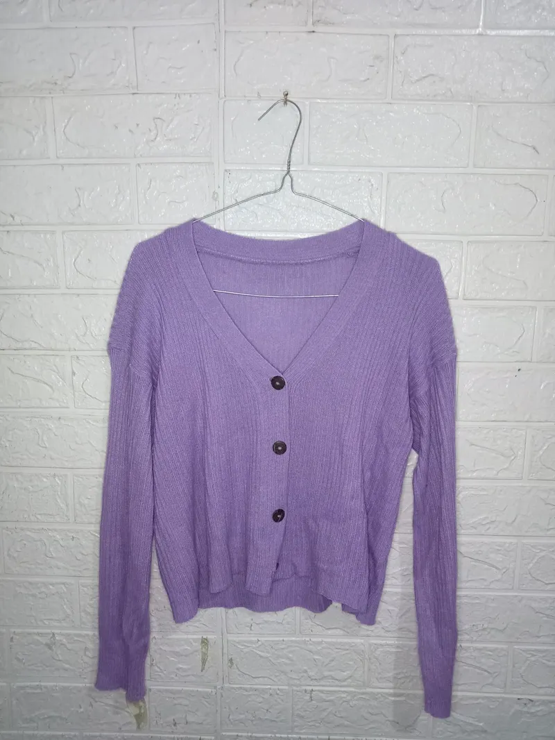 Minimalist Cardigan Wanita purple photo 1