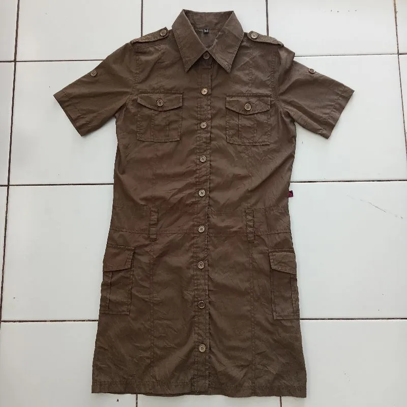 Shirt Dress/Gaun Kemeja Olive Green photo 1