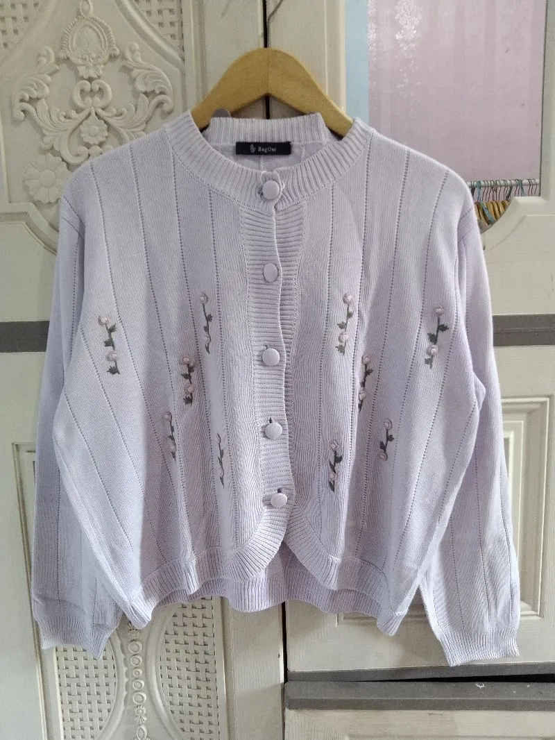 Rag Out- Cardigan Women's Flower Embroidery Soft Lilac photo 1