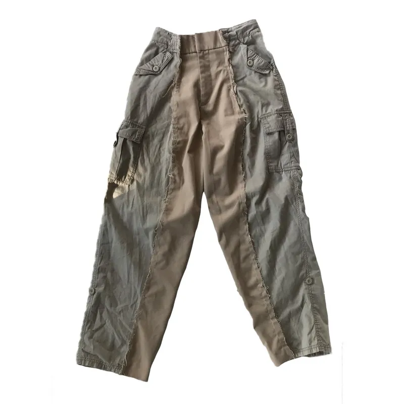 ZARA Streetwear Reworked Casual trouser Wanita tan cream photo 1