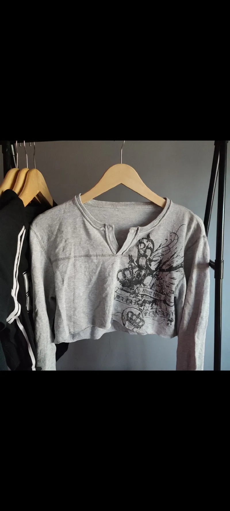 Grunge Goth Sweater Wanita gray photo 1