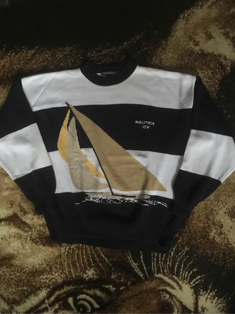 Vintage Knitwear Big Logo Stripe by Nautica photo 1