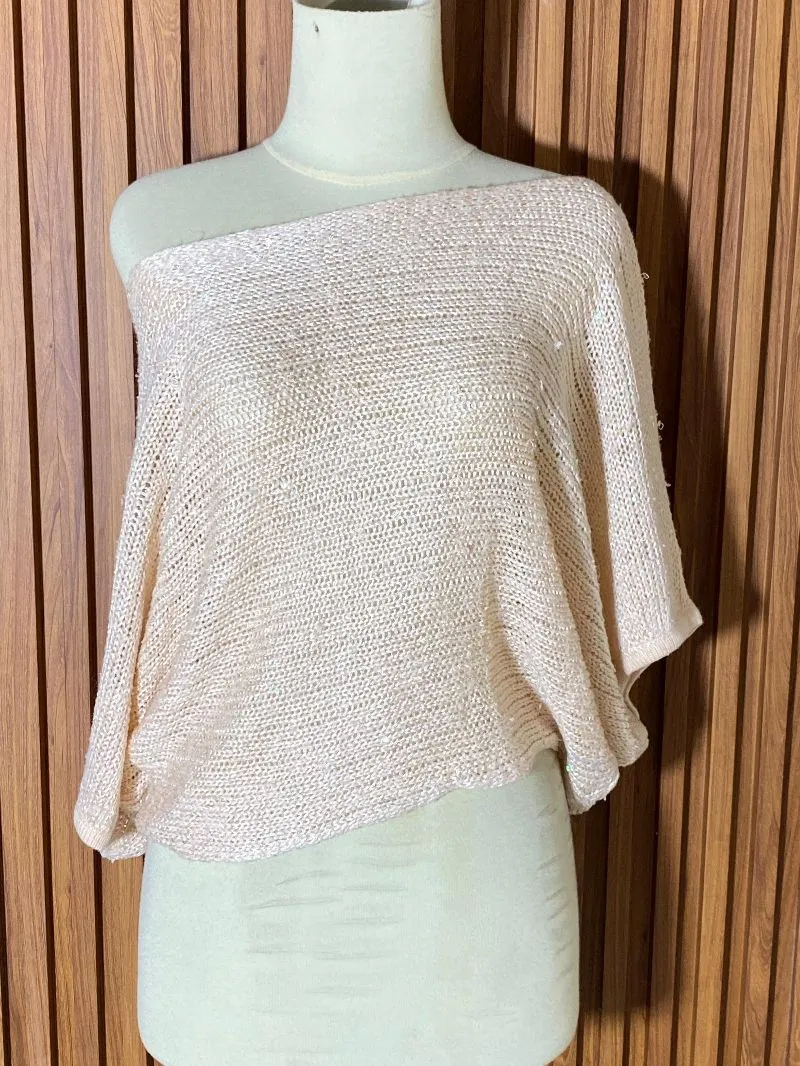 Atasan off shoulder rajut pink salmon blink sabrina photo 1