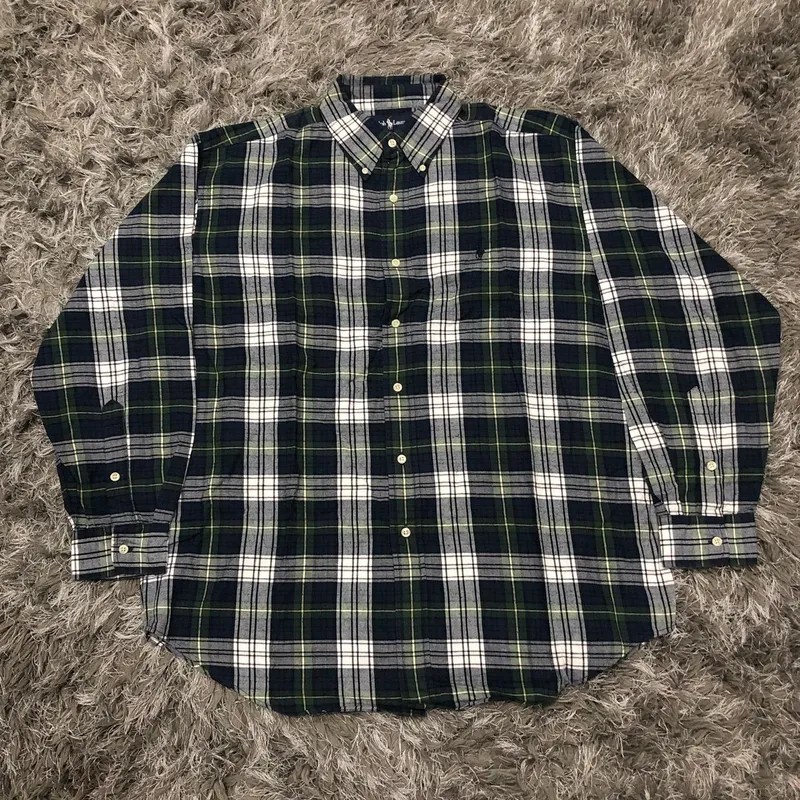 Polo Ralph Lauren Casual Formal shirt Pria white green black photo 1