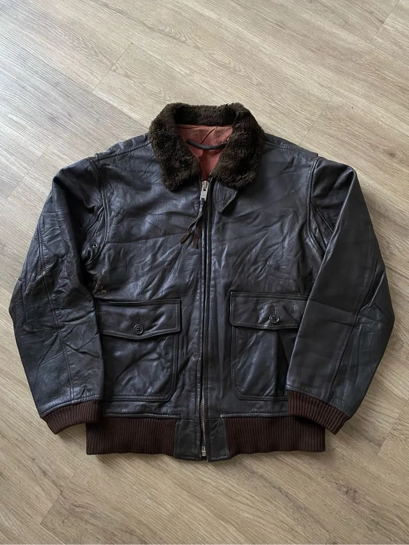 REPUBLIK OF KOREA NAVY BOMBER MILITARY LEATHER JACKET photo 1