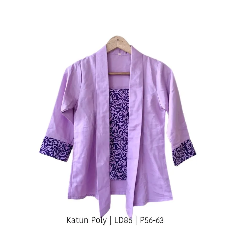 Kebaya Kutubaru Ungu Muda Motif Batik photo 1