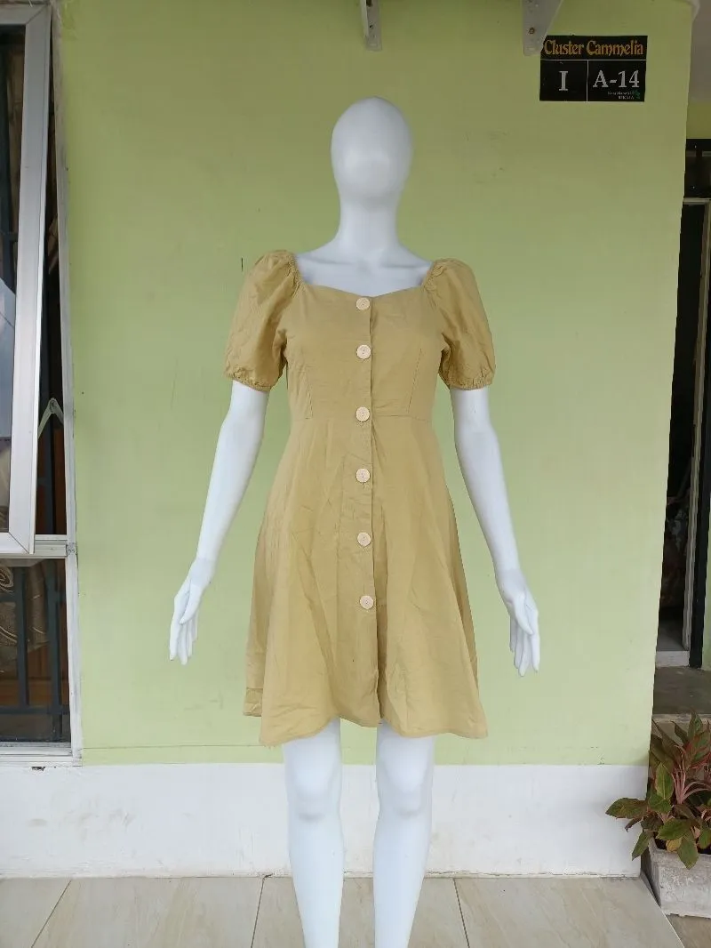DRESS LENGAN BALON KATUN MURAH photo 1