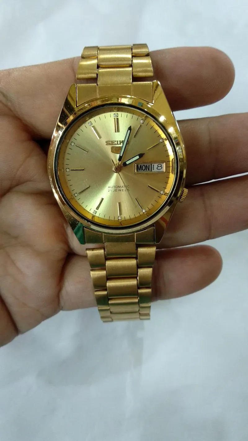 jam tangan pria klasik stenlis steel seiko 5 automatic photo 1