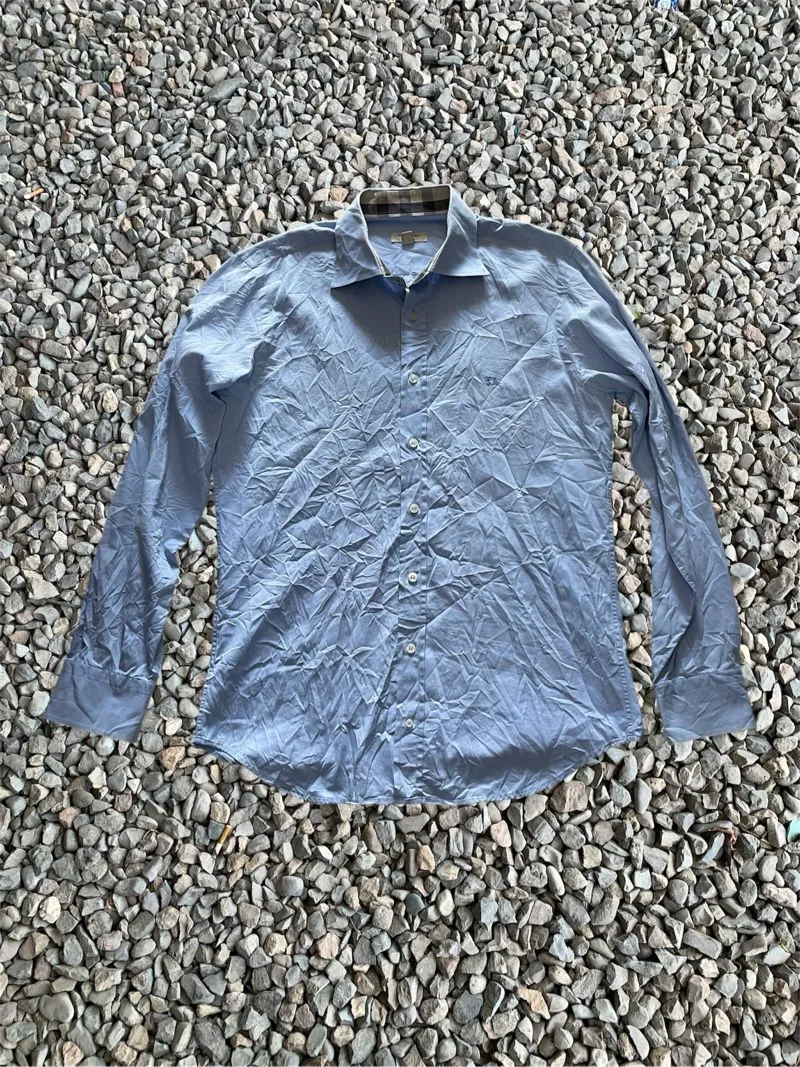 Kemeja Burberry Classic Long Sleeves Shirt Blue  photo 1