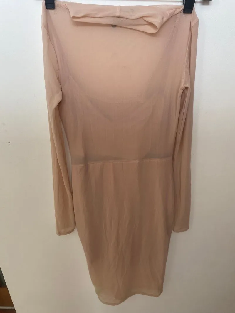 Missguided mesh midi long sleeve dress photo 1