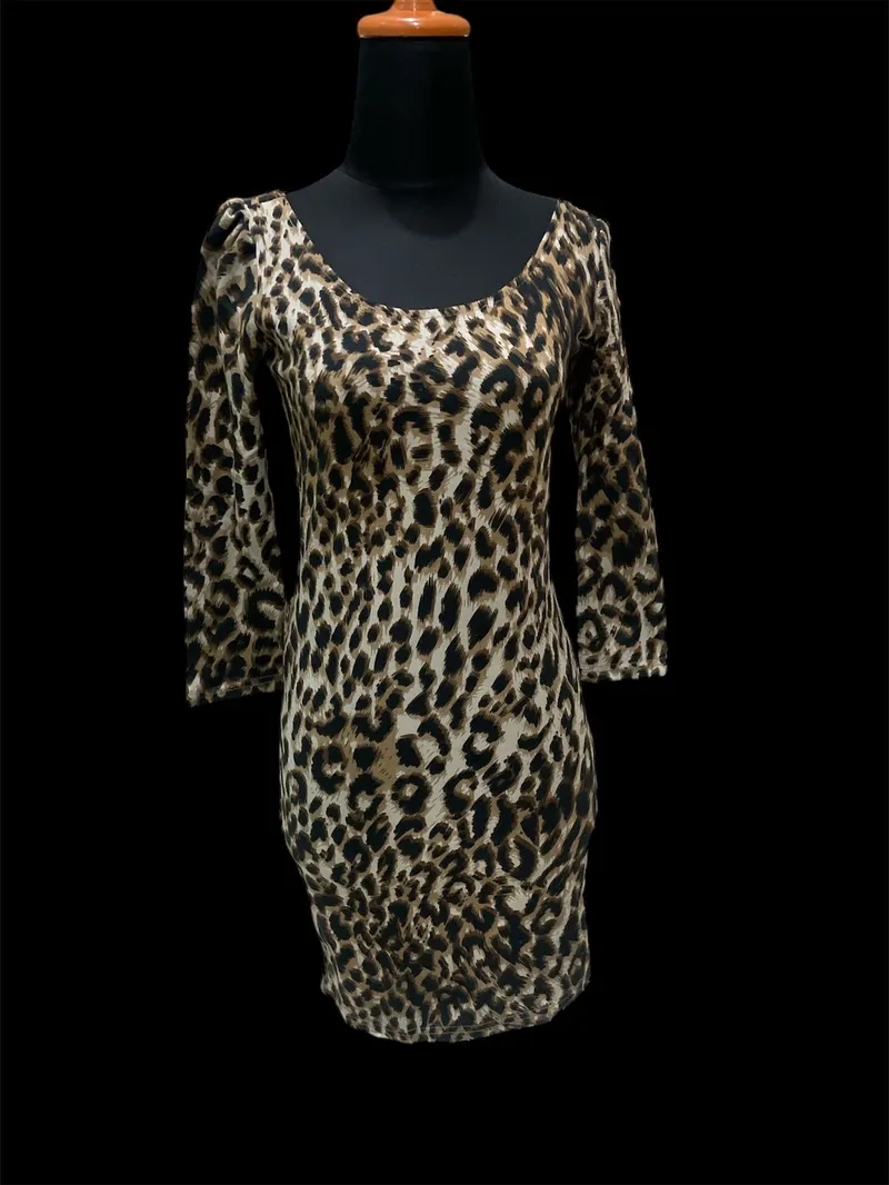 MAGJAY Vintage Luxury Bodycon dress Wanita tan brown photo 1