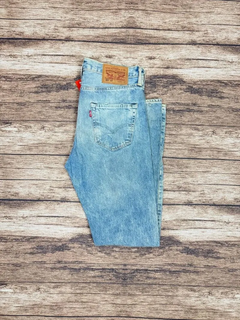 levi’s 501 CT button fly acid washed ripped jeans #JLLP278 photo 1