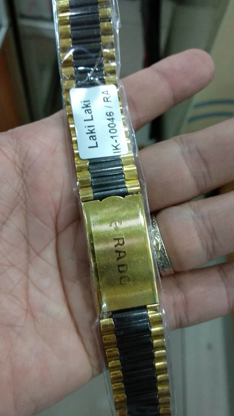 rantai jam tangan rado lug 18 mm flat stenlis steel gold  photo 1