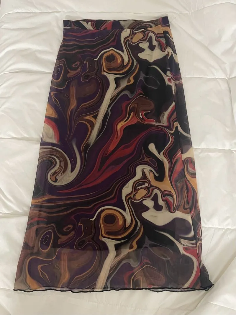 Y2K Stradivarius Mesh Midi Skirt  photo 1