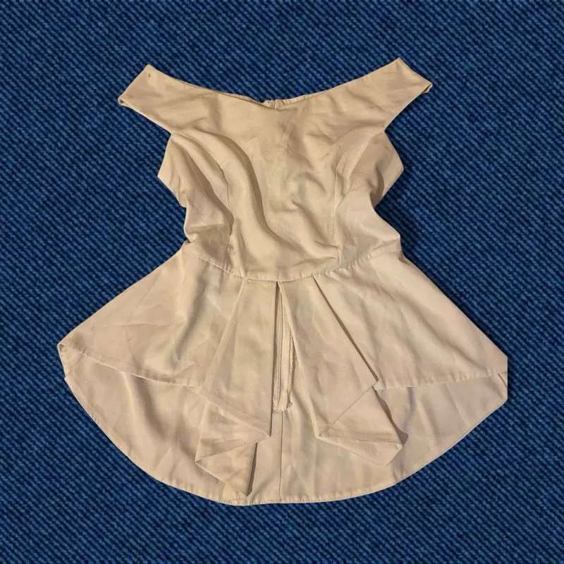 white off shoulder peplum top photo 1