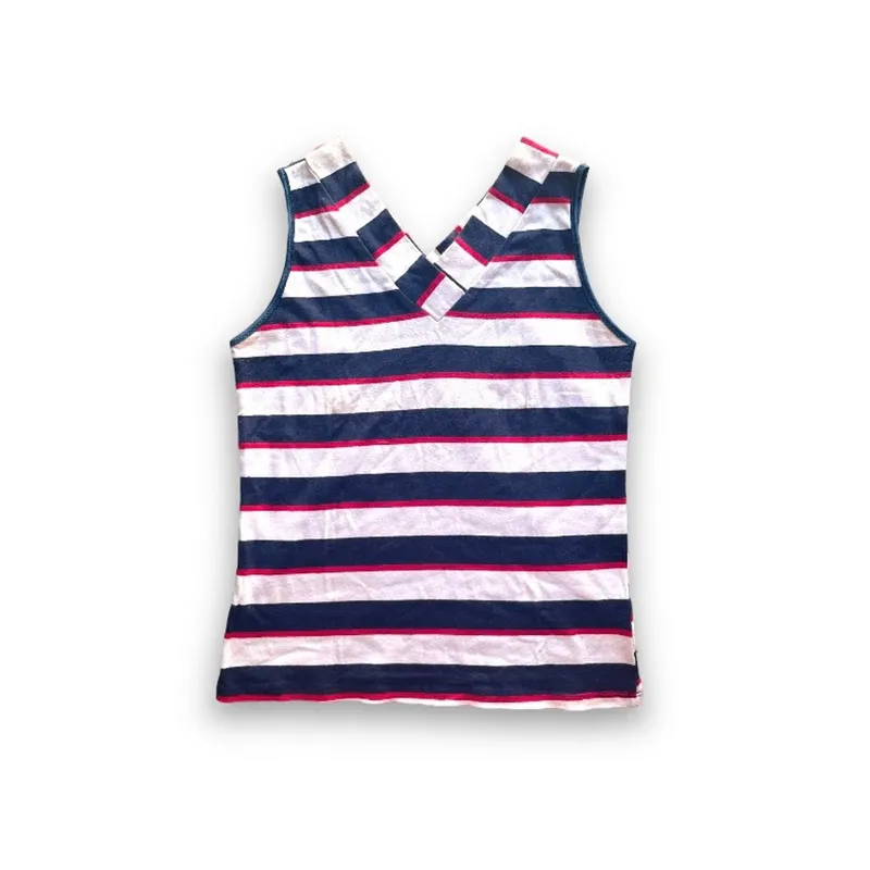 Tank Top Garis-garis Navy-merah Jadi ini photo 1