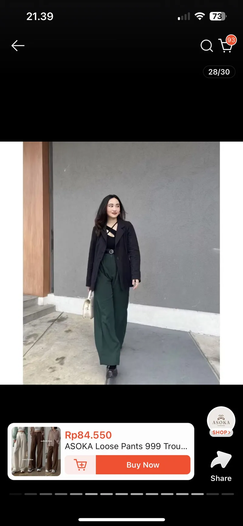 CORAL Casual Culotte Wanita green photo 1