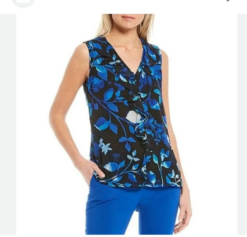 Calvin Klein Casual Blouse Wanita blue photo 1