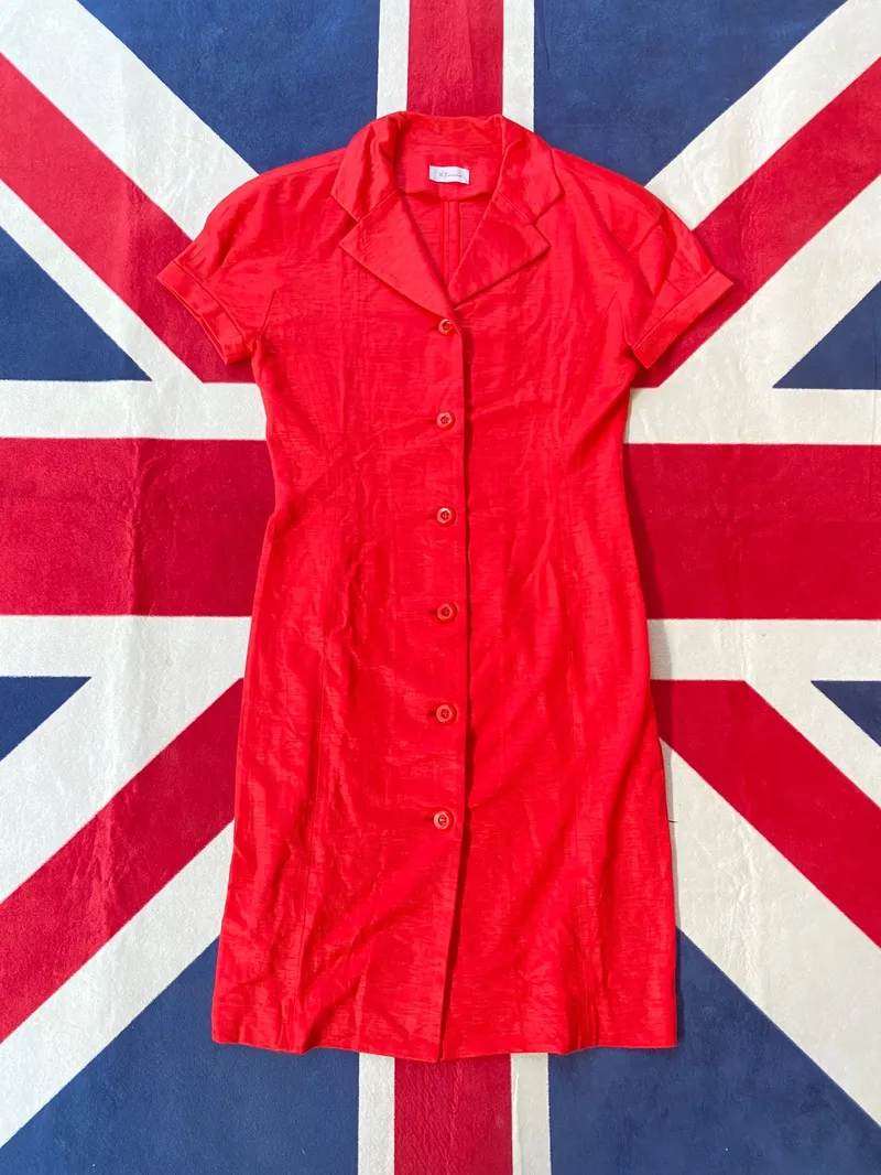 Japanese brand Luxury Shirt dress Wanita red photo 1