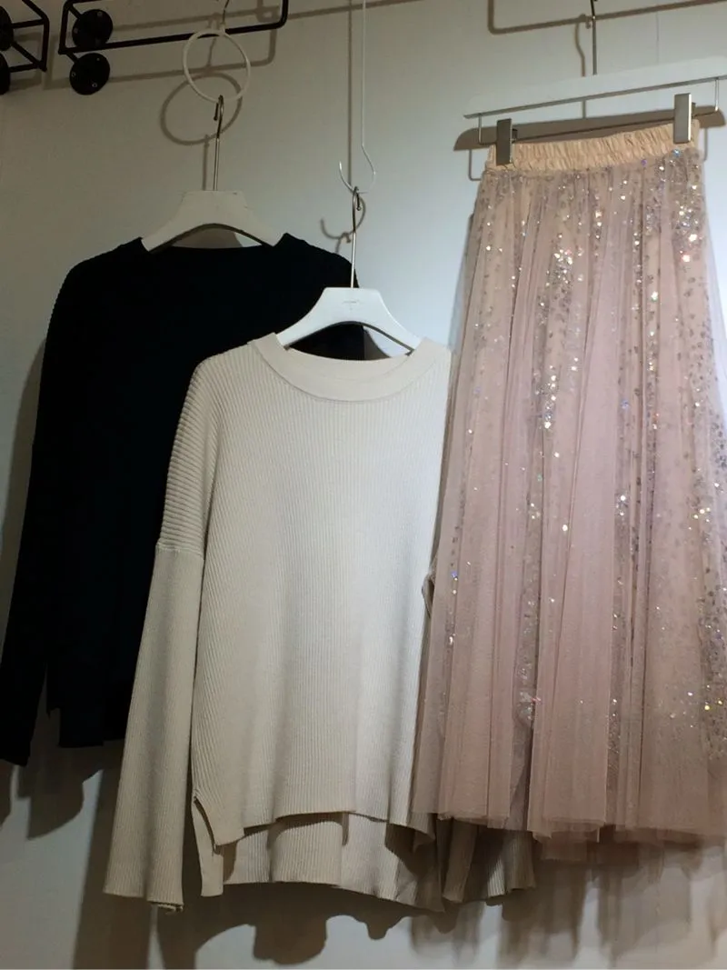 Skirt, all size, tulle, cream w/ sequins photo 1
