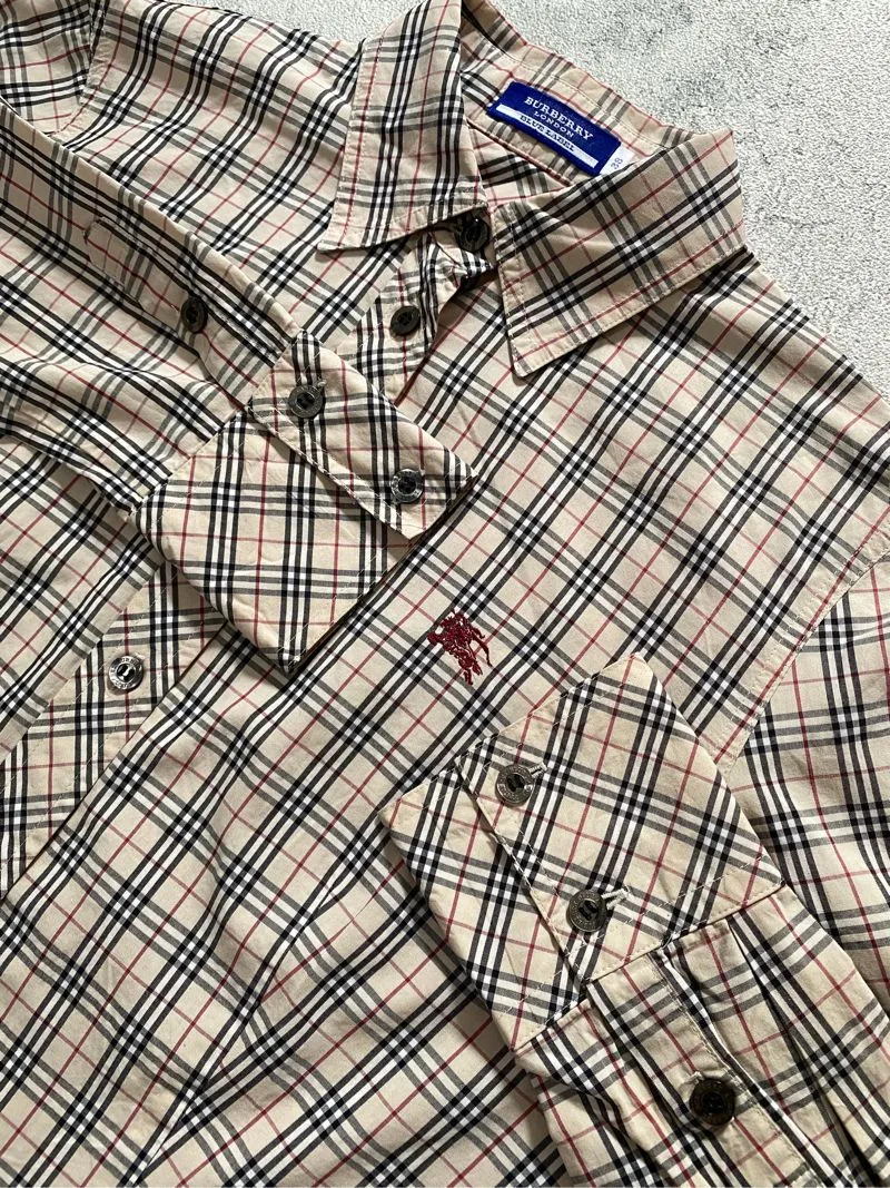 Burberry’s Nova Blue Label Luxury Plaid Shirt photo 1