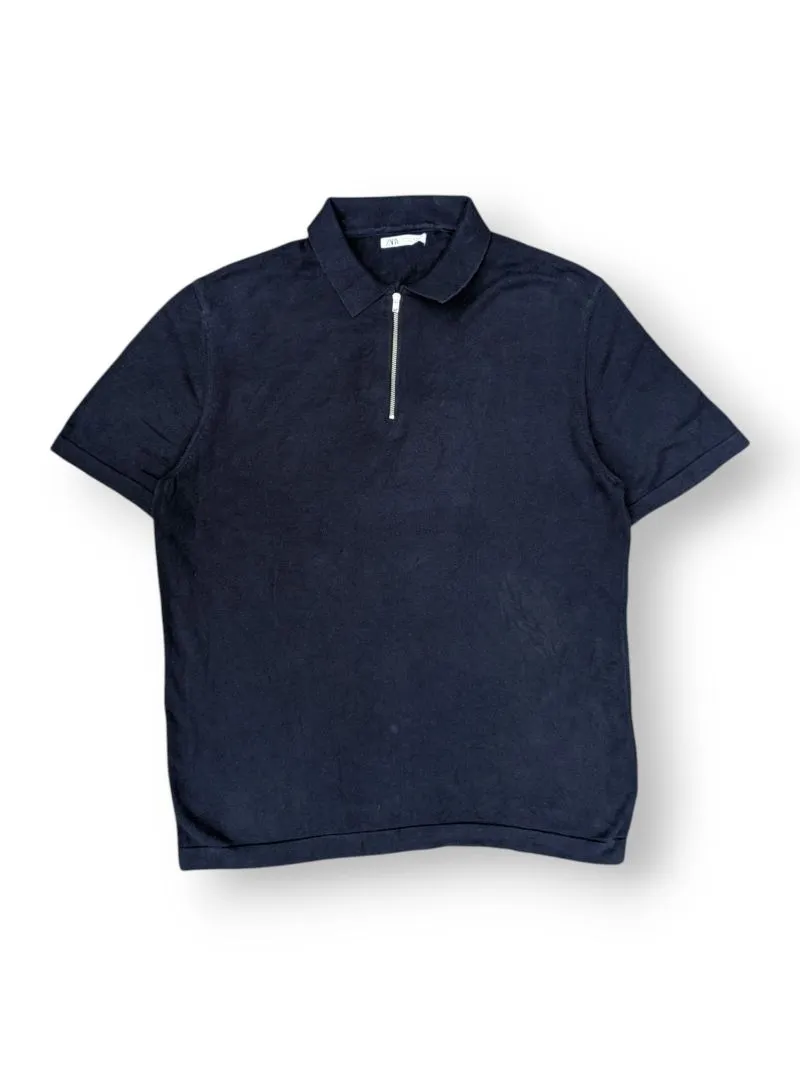 Zara Minimalist Polo shirt Pria navy photo 1