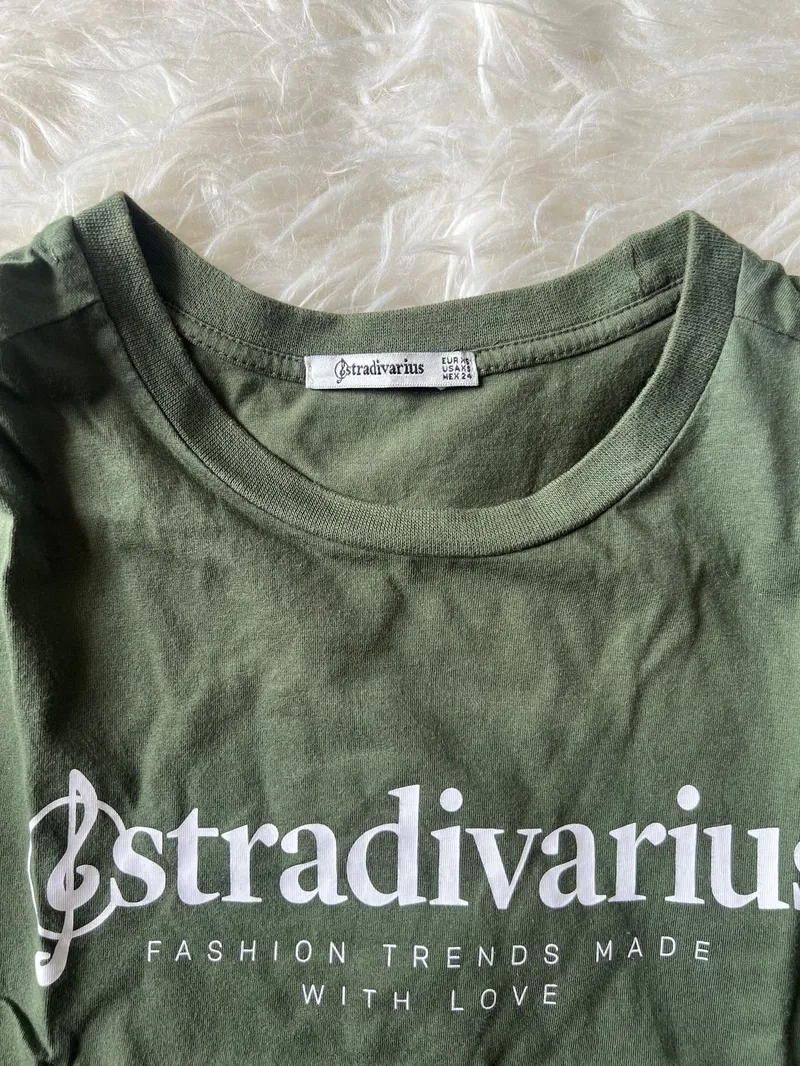 Stradivarius Casual Crop top Wanita multicolor green photo 1