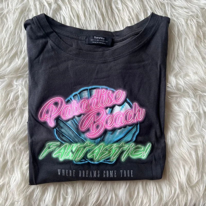 Bershka Y2K Casual Crop top Wanita multicolor black gray photo 1