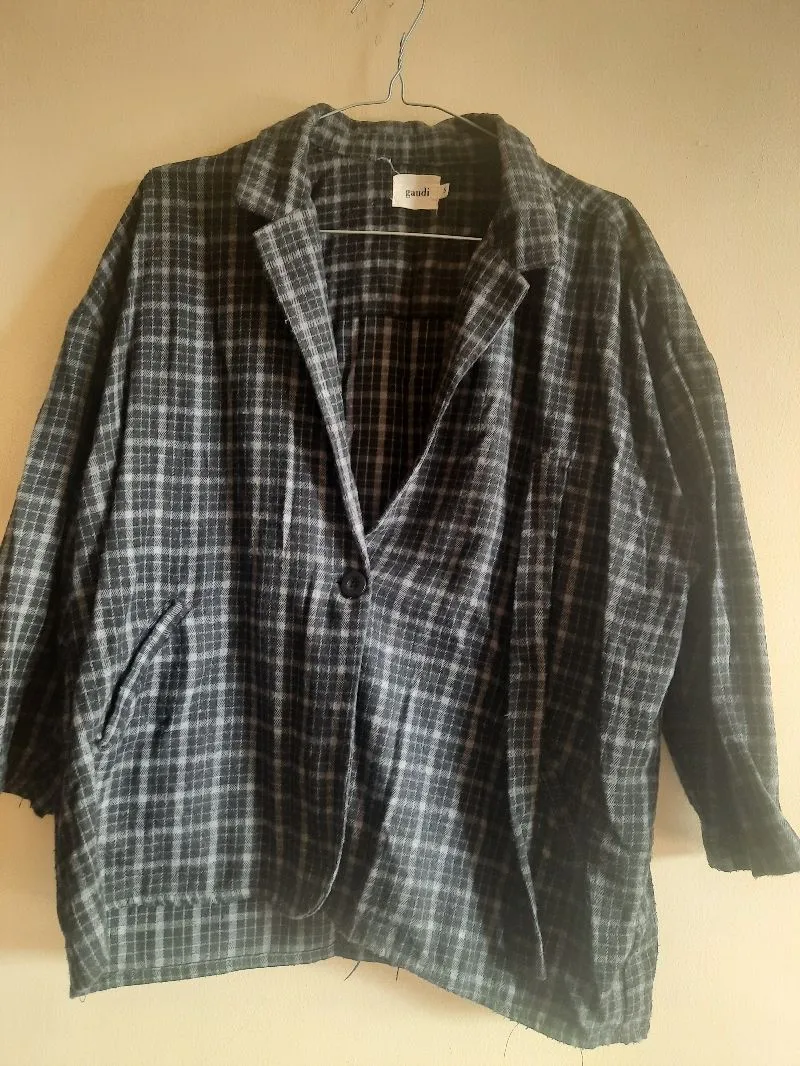 Gaudi blazer oversize bahan flanel photo 1