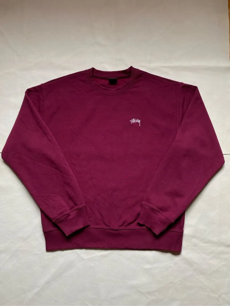 Stussy Embroidery Logo Crewneck Burgundy photo 1