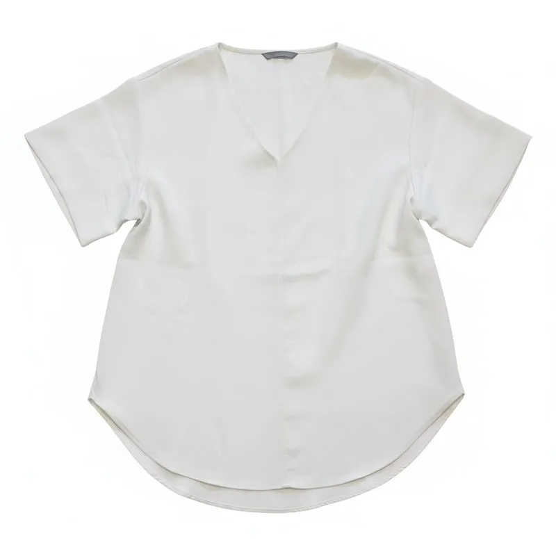 Uniqlo White Blouse V-neck (Top/Outer) photo 1