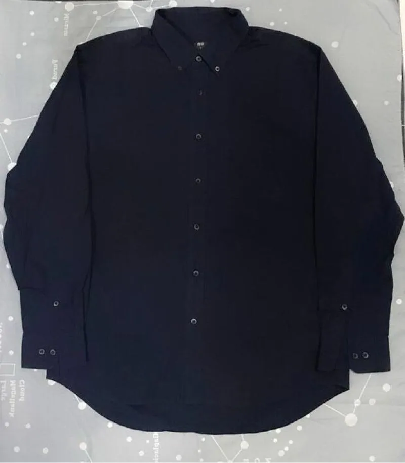 Kemeja Broadcloth Uniqlo Navy photo 1
